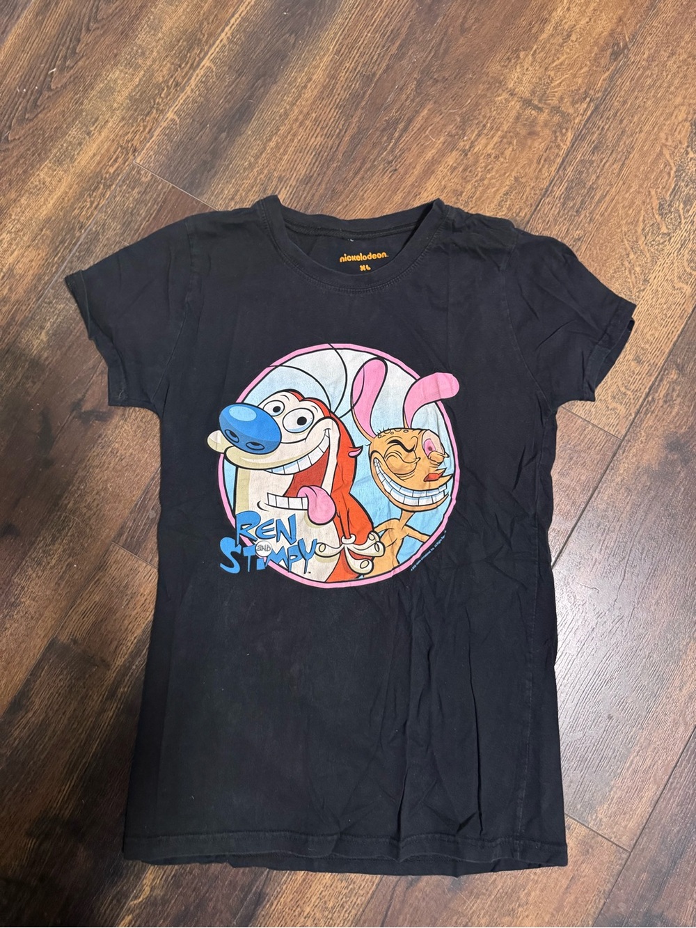 Nickelodeon Black Ren & Stimpy Cartoon Tee vintage Y2K kids youth xl t shirt vnt
